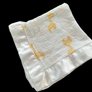 Aden & Anais White Giraffe Mini Blanket Blankie Lovie Security Muslin Cotton
